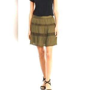 White House Black Market Olive Mini Skirt Size L